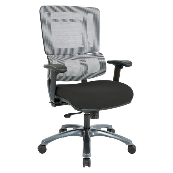 OSP Home Furnishings Vertical Mesh Back Ergonomic Manager Chair with Lumbar Support and Titanium Rolling Base 99667T-3M