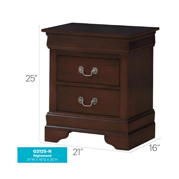 English Elm LouisPhillipe Cappuccino Nightstand with 2 Dovetail Drawers, Silver Hardware, Durable Wood Veneer Finish B078118331