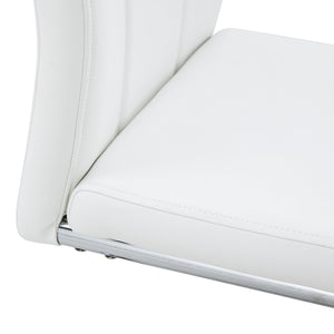 English Elm Set of 6 PU Dining Chairs with High Backrest, Waterproof Upholstery, Sturdy Legs for Kitchens & Cafes W1151P203803