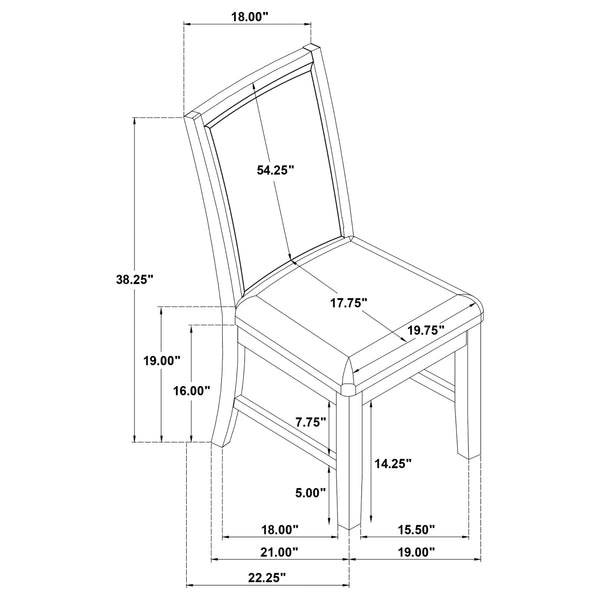 English Elm Survista Natural Brown Upholstered Dining Side Chair Set of 2 — Oatmeal Cushions, Warm Wood Frame, Cozy Dining Appeal B062P375400