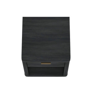 English Elm Evelyn 20" Charcoal Gray Nightstand With 1 Drawer & Open Shelf - Modern Design For Bedroom Storage B365P398530