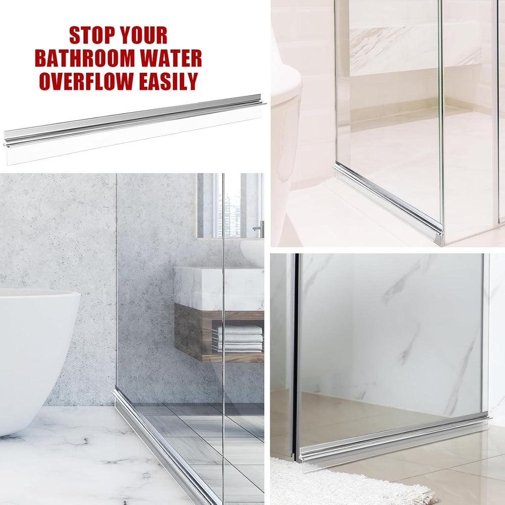 English Elm Anti-splash Shower Threshold Strip Flexible Wet Dry Barrier for Safe Bathroom Floors Chrome W1573P232548