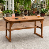 English Elm Walker Edison - Modern Slat-Top Solid Acacia Wood Butterfly Outoor Dining Table - Brown