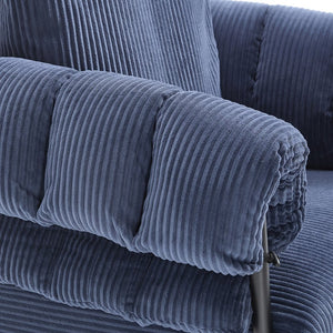 English Elm TS Modern decorative chair with plush teddy fleece upholstery and gold metal legs for luxe comfort and style Dark Blue W2311P308068