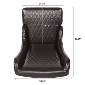English Elm 23.03" Wide Pu Leather Wingback Accent Chair with Tall Back and Solid Birch Legs W680P421537