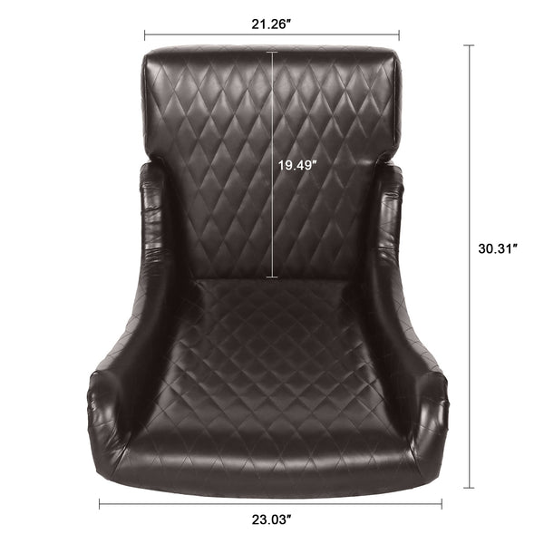 English Elm 23.03" Wide Pu Leather Wingback Accent Chair with Tall Back and Solid Birch Legs W680P421537