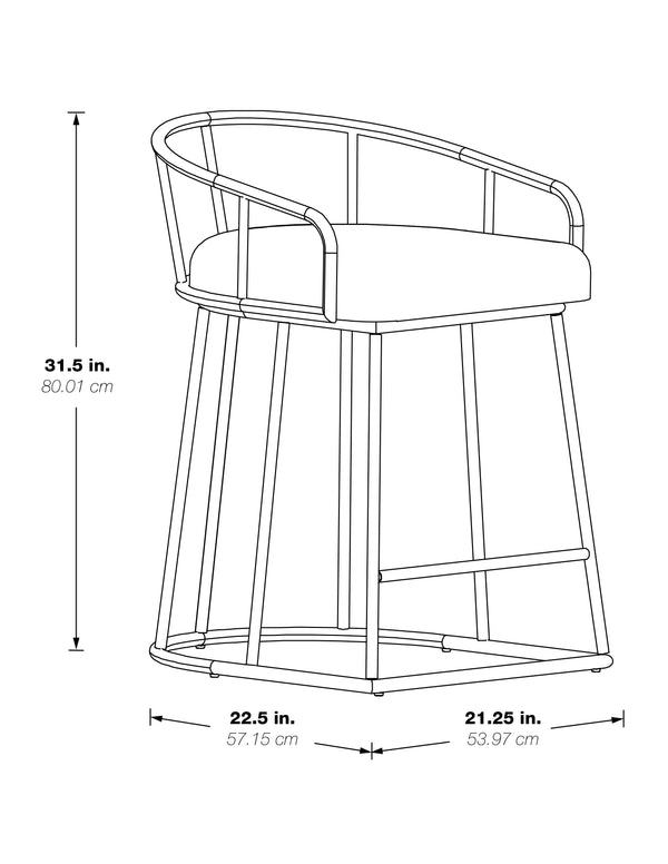 OSP Home Furnishings Luna 26" Counter Stool White/Gold
