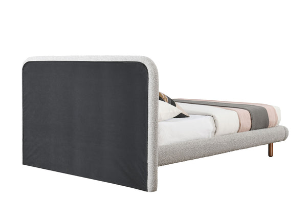 English Elm Cleo Boucle Upholstered Eastern King Bed Low Profile Frame for Primary Bedroom B2756S00037