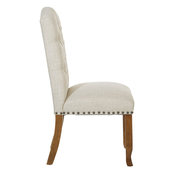 OSP Home Furnishings Jessica Tufted Dining Chair Linen