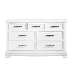 English Elm White Solid Wood 7-drawer Dresser with Dovetail Joints and Ball-bearing Glides B011P474333