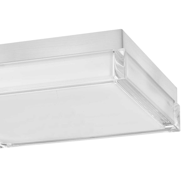 English Elm 11-inch Matte Led Flush Mount Ceiling Light Dimmable Frosted Diffuser Modern Low Profile Chrome B370P398965