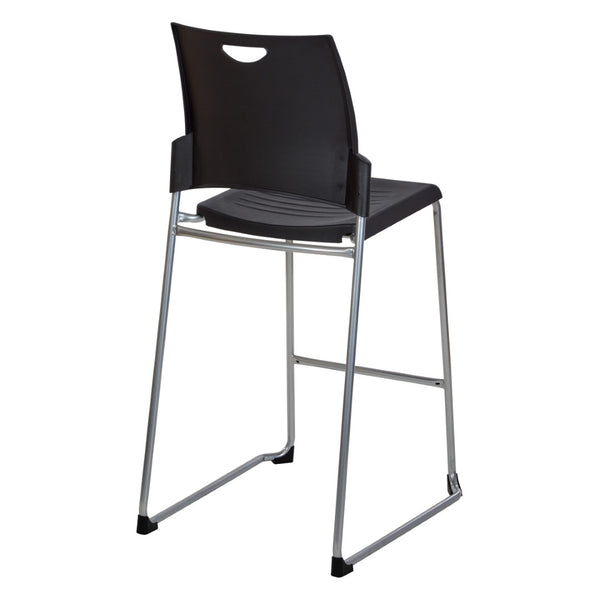 OSP Home Furnishings Tall Stacking Counter Height Chair with Steel Frame for Breakrooms and Training Spaces Black DC8309C4-3
