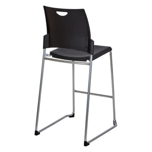 OSP Home Furnishings Tall Stacking Counter Height Chair with Steel Frame for Breakrooms and Training Spaces Black DC8309C25-3