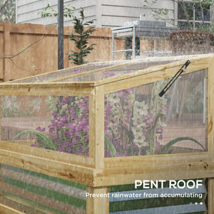 English Elm Raised Garden Bed with Cold Frame Greenhouse Fir Wood and Galvanized Steel Kit T3971P422197