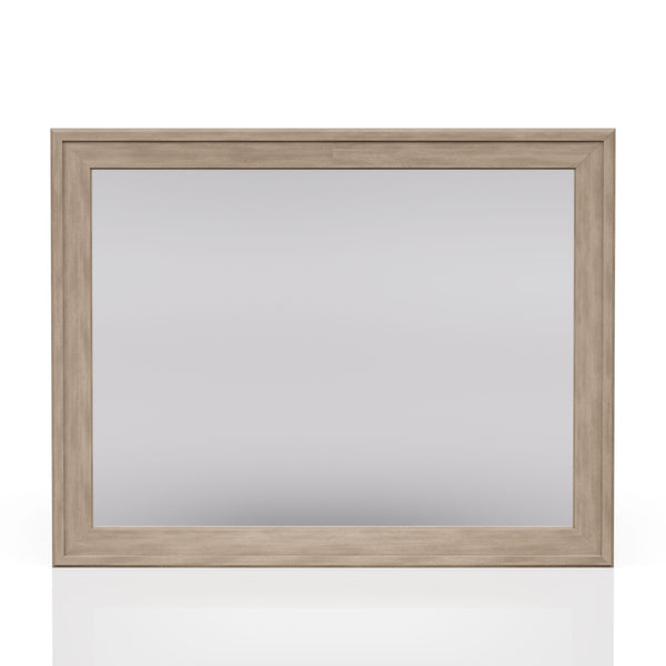 English Elm Sand Rectangle Wood Mirror with Beveled Glass and Rubberwood Frame, Dresser-Mount, Warm Finish Sand 49 L x 42.25 W x 4 H B2699P266475