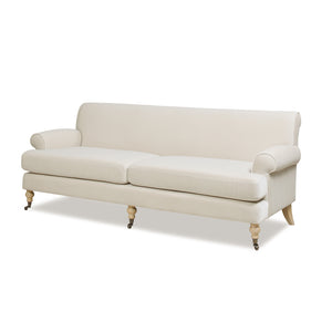 English Elm Jennifer Taylor Home - Alana 88" Lawson Two-Cushion Tightback Sofa in French Performance Velvet with Removable Zippered Covers Beige B2719P238317