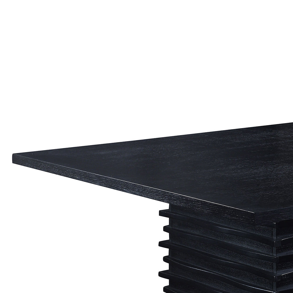 English Elm Giannis Bold Contemporary Counter-Height Dining Table with Geometric Wave Pedestal in Sleek Black B062P340717