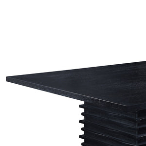 English Elm Giannis Bold Contemporary Counter-Height Dining Table with Geometric Wave Pedestal in Sleek Black B062P340717