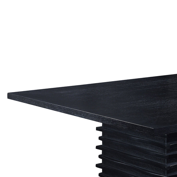 English Elm Giannis Bold Contemporary Counter-Height Dining Table with Geometric Wave Pedestal in Sleek Black B062P340717