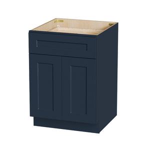 English Elm 24" Navy Shaker Solid Wood Base Cabinet Soft Close Drawer Storage for Kitchen Bath T2950P479979