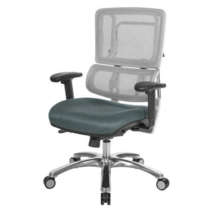 OSP Home Furnishings White Mesh Back Ergonomic Office Chair with Lumbar Support and Adjustable Arms for Managers 99661W-2M