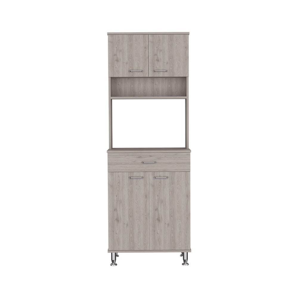 English Elm Della 60" Kitchen Pantry With Countertop - Stylish Light Gray Storage Solution For Compact Spaces B07091841