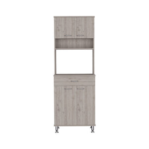 English Elm Della 60" Kitchen Pantry With Countertop - Stylish Light Gray Storage Solution For Compact Spaces B07091841