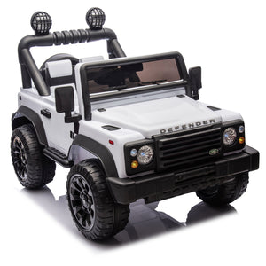 English Elm Licensed Land Rover Defender Ride on Car 24v Dual Motor with Parental Remote White W1578P339064