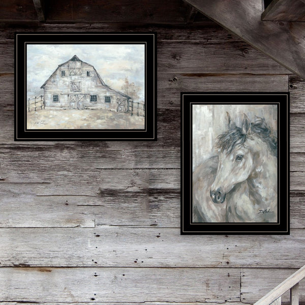 English Elm "true Spirit" Debi Coules 2 Panel Equestrian Framed Art Set for Gallery Walls B06787271