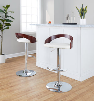 English Elm Adjustable Swivel Barstools Set of 3 Chrome Base Faux Leather Kitchen Island Seating B202S02028