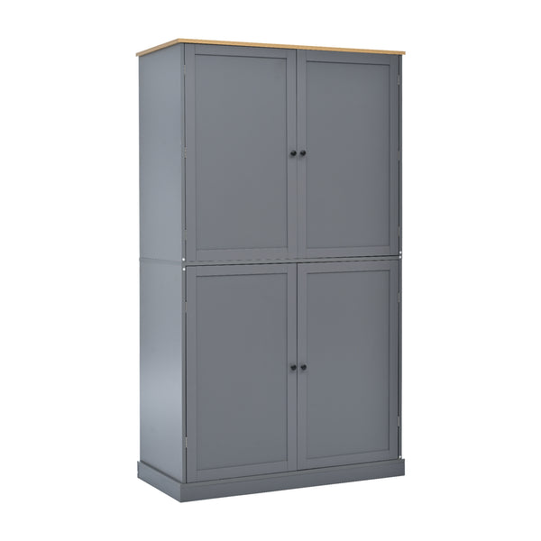 English Elm Topmax Freestanding Pantry Cabinet with Drawers Adjustable Shelves Kitchen Gray N717S000046E