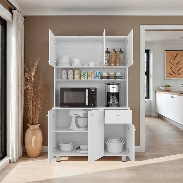 English Elm Everly Glass Front Double Door Wall Cabinet for Kitchen Display and Storage B128S00238