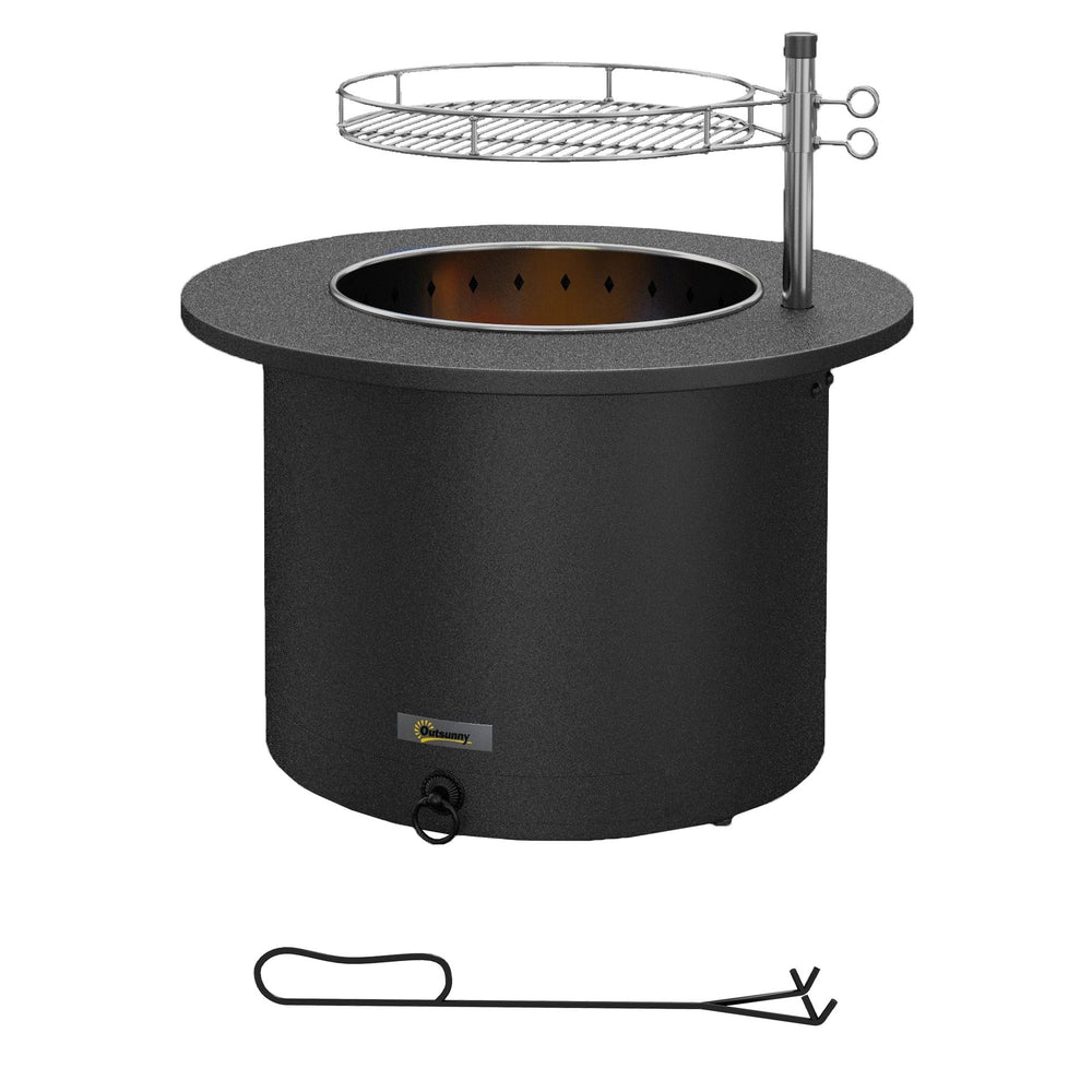 English Elm Outsunny Smokeless Wood Burning Fire Pit Bbq Grill Stainless Steel Patio Bonfire W2225P200669