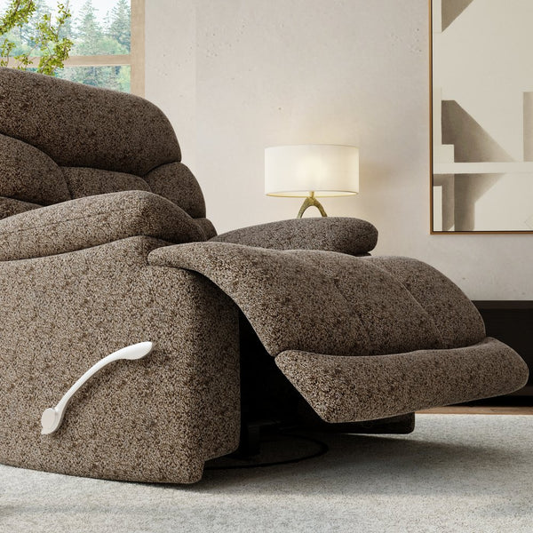 English Elm Swivel Glider Recliner Plush Upholstered Chair for Contemporary Living Rooms Brown B339P422559