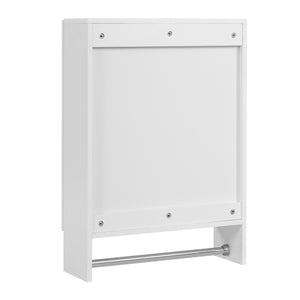 English Elm 3-in-1 Wall Medicine Cabinet with Soft Close Mirror Door Towel Bar and Adjustable Shelf N710P388096K