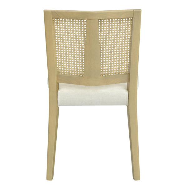 English Elm Christopher Knight Home® - Rattan Mid-Century Dining Chair Set of 2 with Woven Cane Back, Upholstered High-Density Seat Cushion Beige,Natural Ash N771P254006A