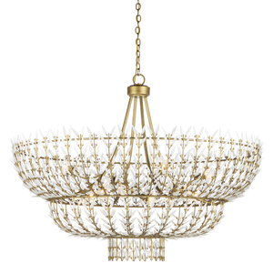 Magnum Opus Grande Chandelier: Exquisite Vintage-Style Fixture with Elegant Brass & White Glass Design