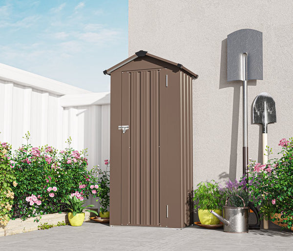 English Elm Campcraft Galvanized Iron Compact Outdoor Storage Shed with Locking Door Weather Resistant W1598P283840