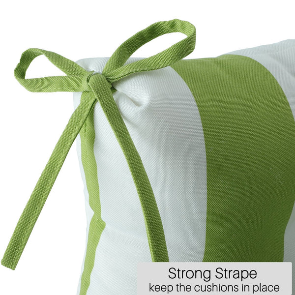 English Elm 2 Piece High Back Patio Chair Cushions Set, Tufted Reversible Outdoor Rocking & Adirondack Pads for Porch Seating Green W419P271776