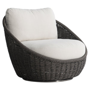 Bernhardt Bernhardt Santa Monica Outdoor Swivel Chair — All-Weather Pebble Woven 360° Swivel, Deep Cushions - Made to Order O8223SA