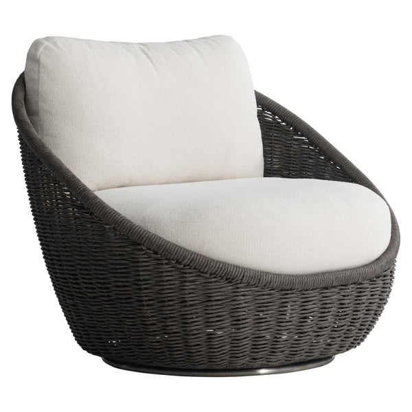 Bernhardt Bernhardt Santa Monica Outdoor Swivel Chair — All-Weather Pebble Woven 360° Swivel, Deep Cushions - Made to Order O8223SA