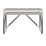 Homelegance By Top-Line Orsino Brushed Nickel Sofa Table Nickel Metal