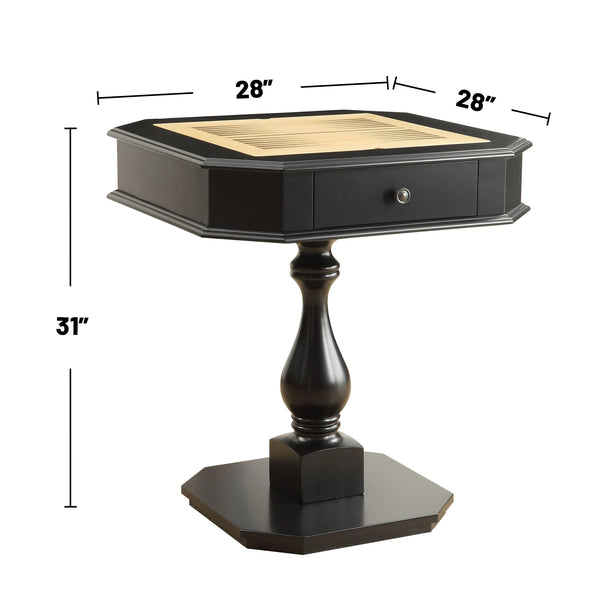English Elm Square Cherry Finished Game Table with Turned Pedestal Base for Study or Library B016P314078