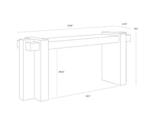 Sunpan MINERVA Console Table - Sculptural Luxury with Marble Top & Interlocking Wood Base for Modern Homes 112152