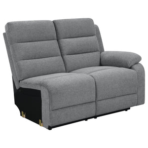 English Elm Aaron Smoke 3-piece Upholstered Sectional with Dual Recliners, Lift-Top Storage Consoles & Cup Holders, Smoke Performance Fabric Lounge B062S01015