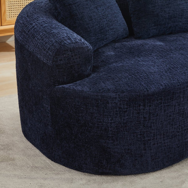 English Elm Curved Chenille Loveseat with Memory Foam Deep Seat and Pillows for Small Spaces W2915P417173