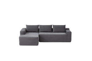English Elm 105" Cloud Modular Sectional Corduroy Upholstered Deep Seat Sofa for Living Room W3975S00011