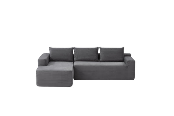 English Elm 105" Cloud Modular Sectional Corduroy Upholstered Deep Seat Sofa for Living Room W3975S00011