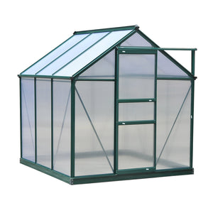 English Elm Silver Aluminum Walk-in Greenhouse with Polycarbonate Panels and Adjustable Roof Vent T3971S00010