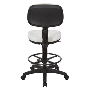 OSP Home Furnishings Sculptured Ergonomic Drafting Chair with Vinyl Upholstery for Studio and Lab Workspaces Dillon Snow DC517V-R101